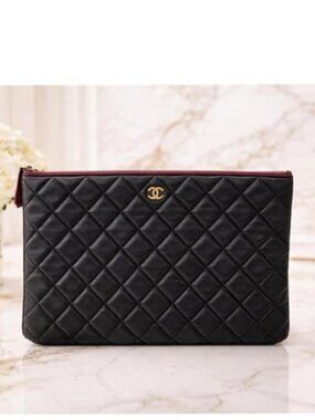 Chanel CC Caviar Quilted Cosmetic / Clutch Bag